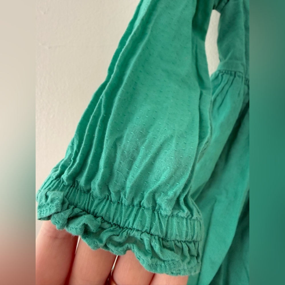 Mini Boden Toddler Girls Teal Green Floral Embroidered Cotton Dress 3T/4T Spring - Picture 6 of 13
